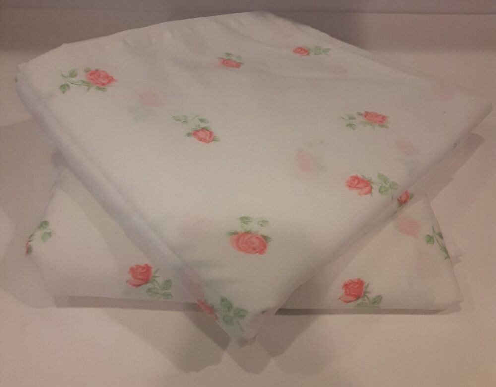 Vintage Thomaston Full Sheet Set Roses Cottage Grandma's House Comfort